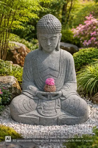 Product image of the product “Seated Buddha in Japanese Style, in the sizes from 50cm to 170cm, Natural finish ”